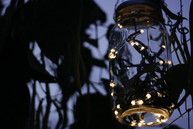 Wedding Anniversary Week: DIY Mason Jar Twinkle Lanterns | Red-Handled Scissors