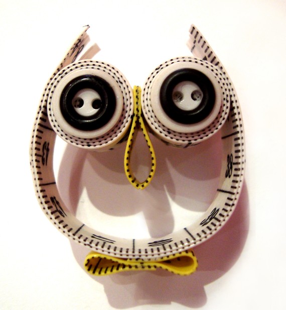 Friday Internet Crushes: Measuring Tape Owl Brooch | Red-Handled Scissors