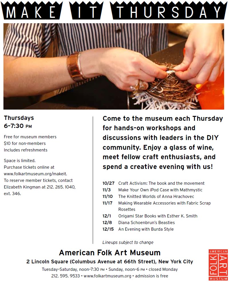 Join Me for Make It Thursday at the American Folk Art Museum | Red-Handled Scissors