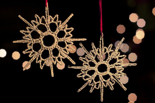 Tutorial: Crocheted Snowflake Ornaments for Craftzine.com | Red-Handled Scissors