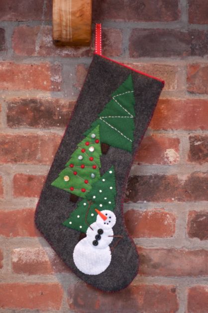 Tutorial: Snowman Stocking with Pattern for Craftzine.com | Red-Handled Scissors