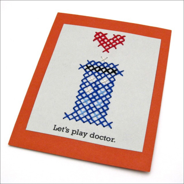 Pattern: TARDIS Cross-Stitch Valentine | Red-Handled Scissors