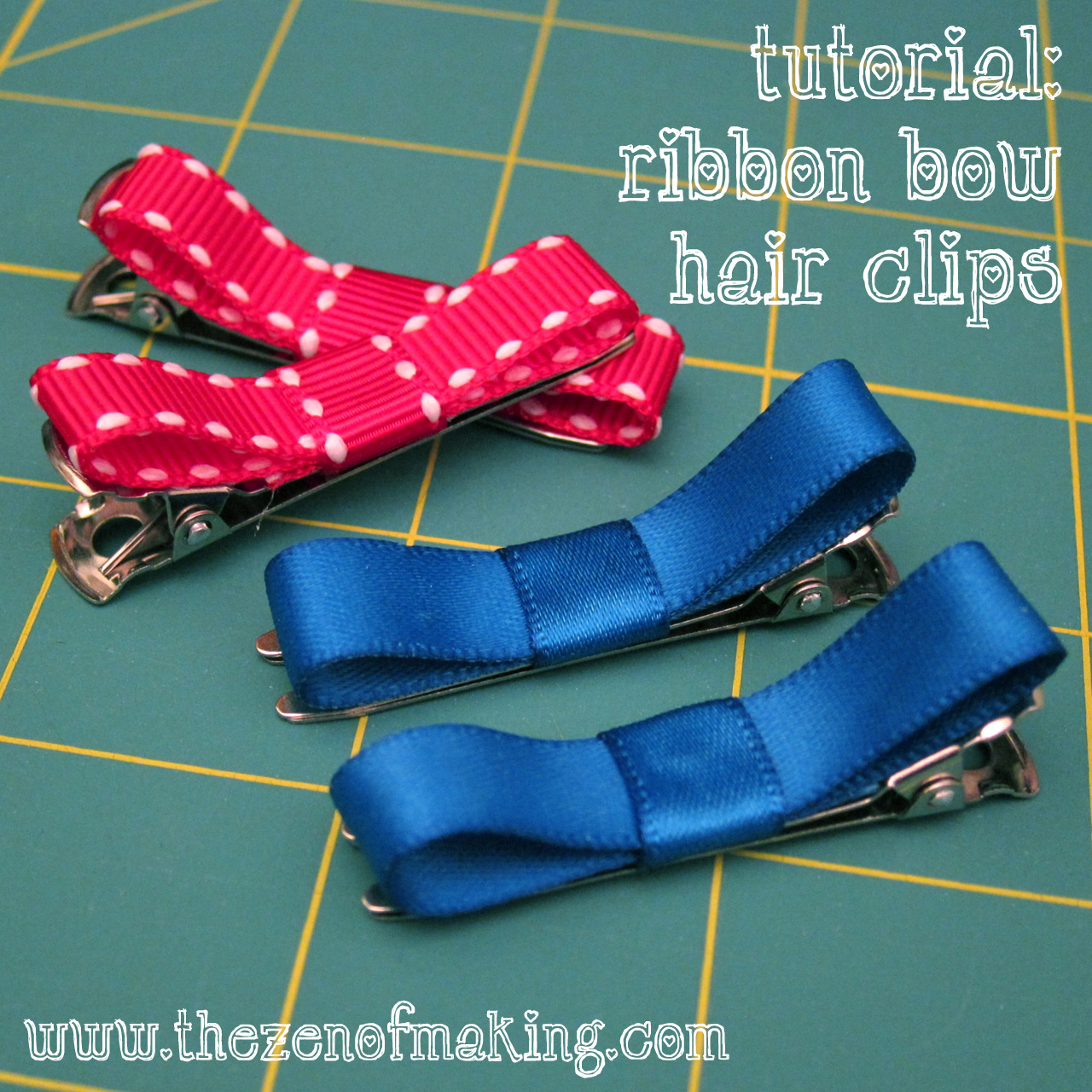 Tutorial: Ribbon Bow Hair Clips