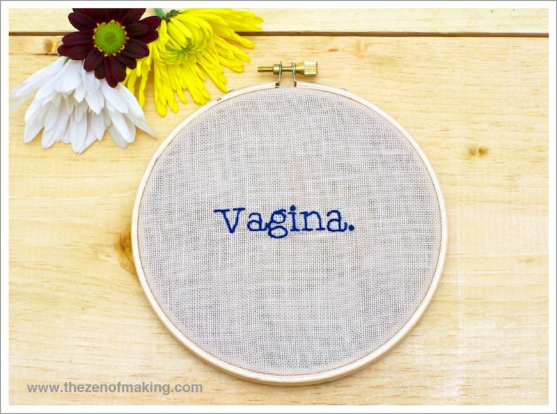 Vagina Word Embroidery | Red-Handled Scissors
