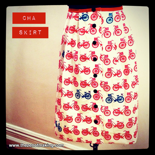 Sunday Shapshot: Bicycle Skirt for CHA | Red-Handled Scissors