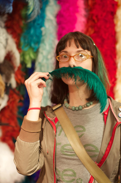 Sunday Snapshot: Feather Mustache FTW! | Red-Handled Scissors