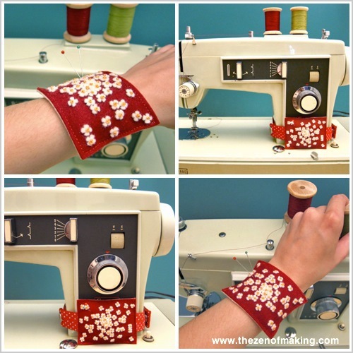 Wrist Pin Cushion, DIY Handcraft Tool Wrist Band Pin Cushions Wrist Pin  Cushion Pin Cushion Wristband Cute Pin Cushion with Elastic Wrist Belt(#2)