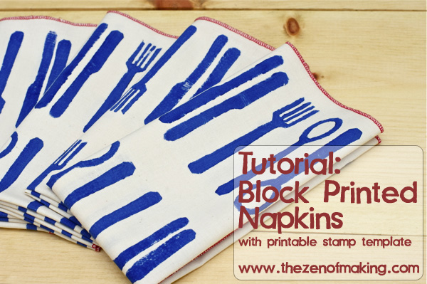 Tutorial: Modern Block Printed Napkins | Red-Handled Scissors