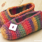 Crochet Pattern: Rainbow Striped Slippers | Red-Handled Scissors