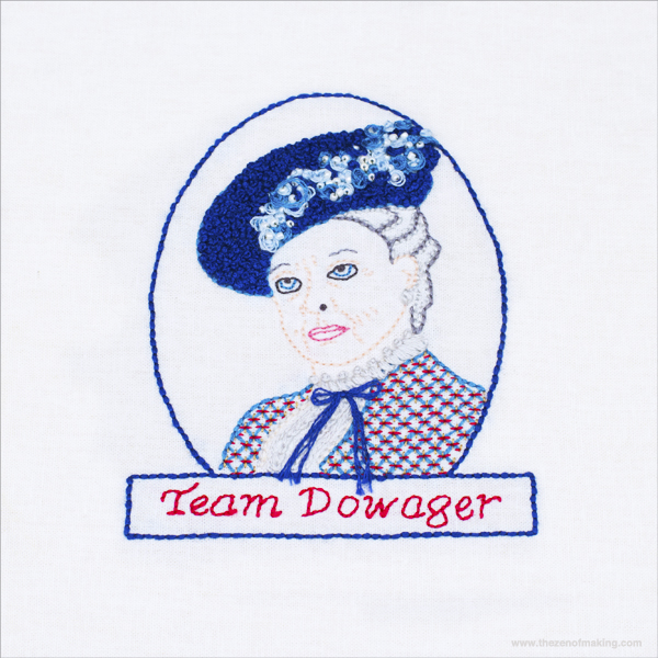 Downton Abbey-Inspired Dowager Countess Embroidery Pattern | Red-Handled Scissors
