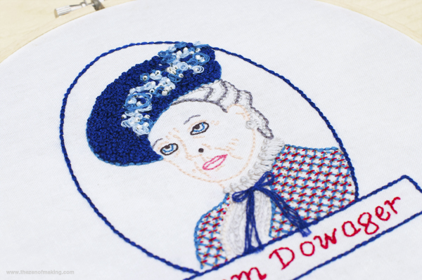 Downton Abbey-Inspired Dowager Countess Embroidery Pattern | Red-Handled Scissors