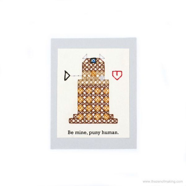 Pattern: Dalek Cross-Stitch Valentine | Red-Handled Scissors