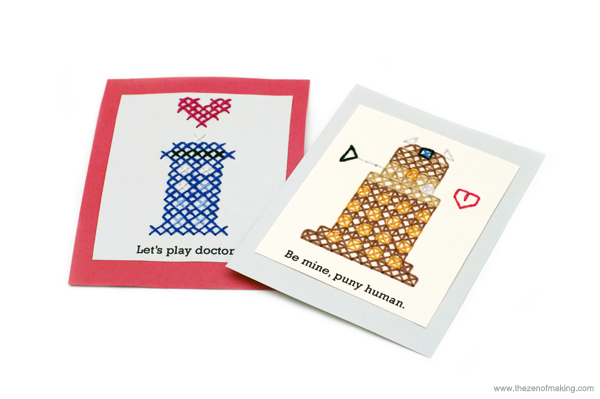 Pattern: Dalek Cross-Stitch Valentine | Red-Handled Scissors