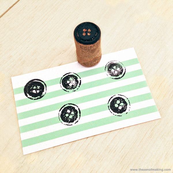 Tutorial: Wine Cork Button Stamp | Red-Handled Scissors