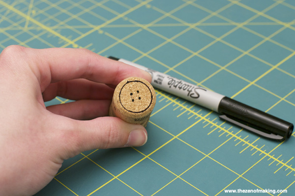 Tutorial: Wine Cork Button Stamp | Red-Handled Scissors