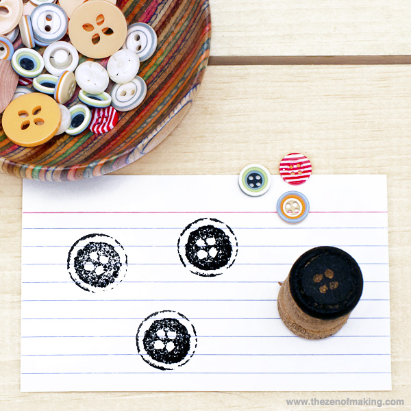 Tutorial: Wine Cork Button Stamp | Red-Handled Scissors