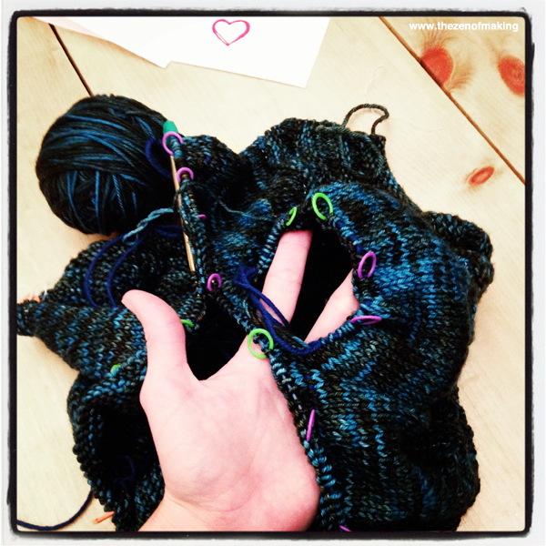 Sunday Snapshot: Cardigan Sleeves & Sweater Knitting Success | Red-Handled Scissors