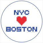 Badges: We Love Boston | Red-Handled Scissors