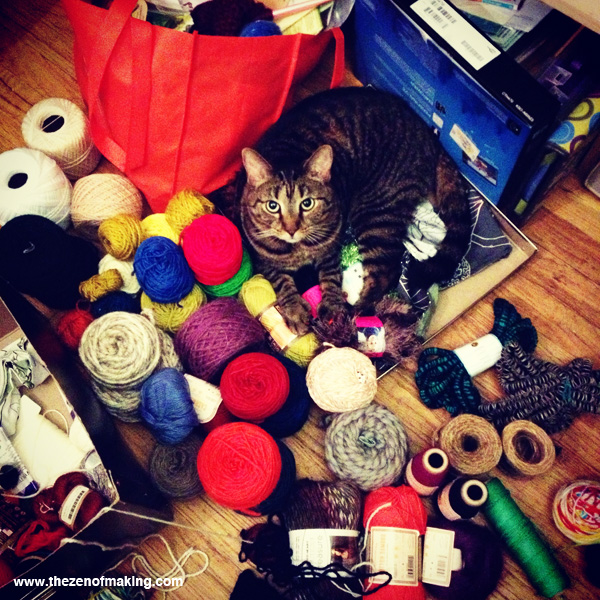 Sunday Snapshot: Pixel the Yarn Cat | Red-Handled Scissors