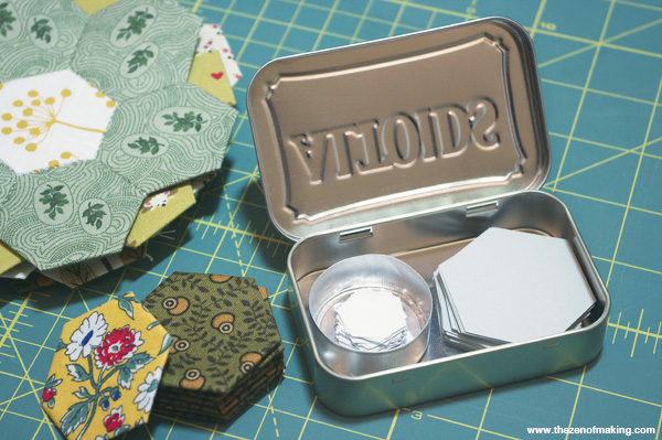 Organize: Altoids Tin Hexie Template Storage | Red-Handled Scissors