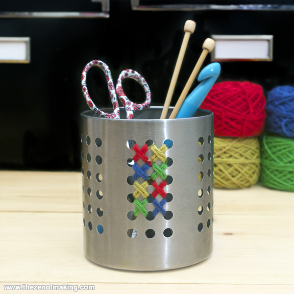 Organize: Cross-Stitch Storage Canisters | Red-Handled Scissors