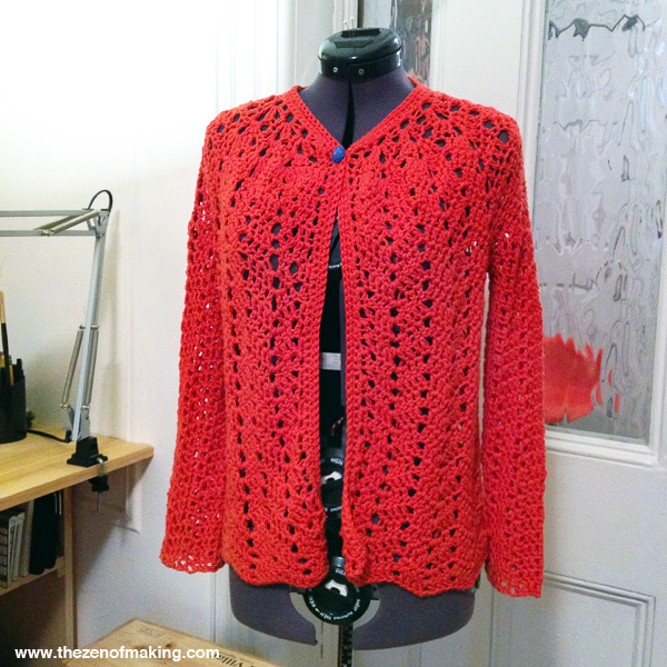 My Chevron Lace Cardigan is Finally Finished! | Red-Handled Scissors