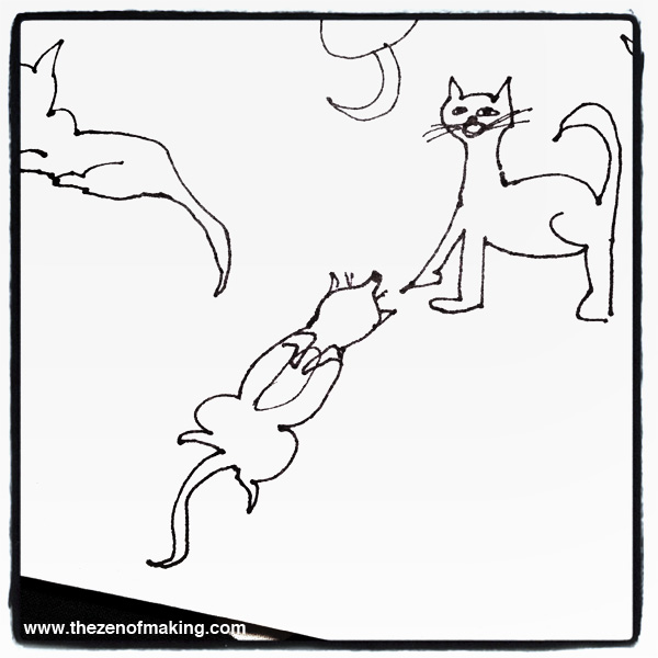 Sunday Snapshot: Drawing Cats in Bed | Red-Handled Scissors