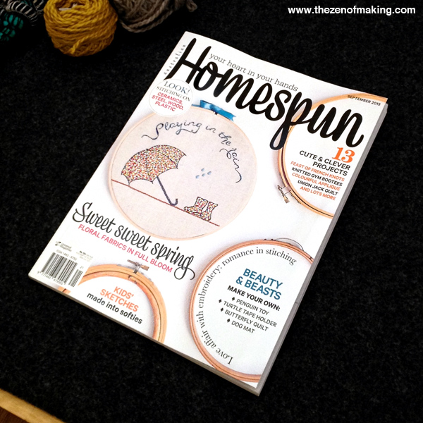 Monday Snapshot: TZoM in Homespun Magazine! | Red-Handled Scissors