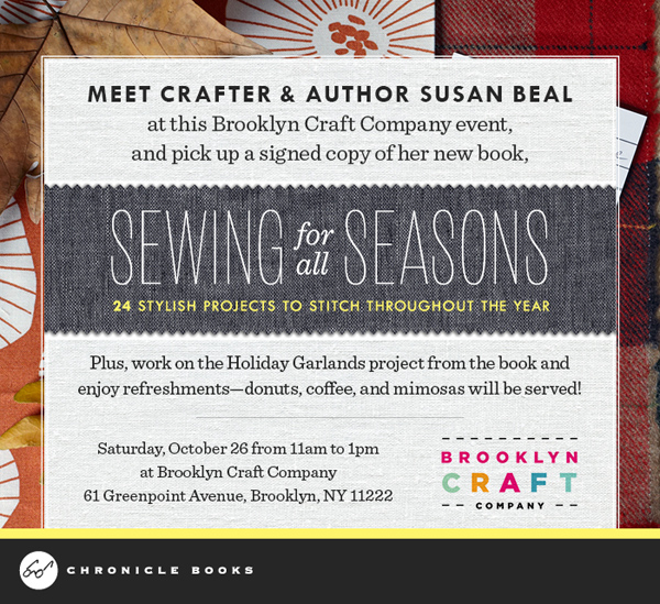 NYC Crafters: Come to the Sewing for all Seasons Book Party TOMORROW at Brooklyn Craft Company! | Red-Handled Scissors