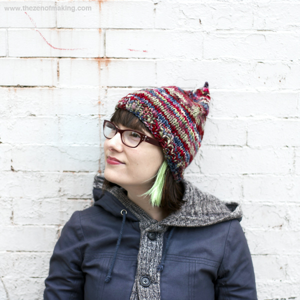 Knitting Pattern: Easy Grownup Pixie Hat | Red-Handled Scissors