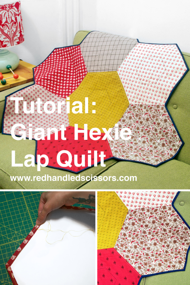 Tutorial: Giant Hexie Flower Lap Quilt: I'd like to introduce you to my new favorite thing to make: the giant hexie flower lap quilt! (Also affectionately known as the big-ass hexie quilt.)