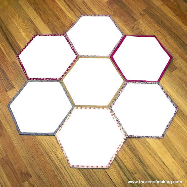 Tutorial: Giant Hexie Flower Lap Quilt - 12 Hexies (or Less) Blog Hop | Red-Handled Scissors