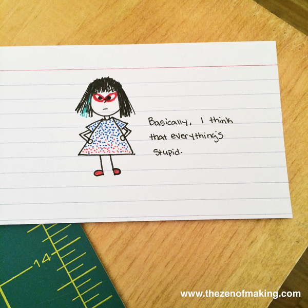 Sunday Snapshot: Tiny Cranky Haley Cartoons | Red-Handled Scissors