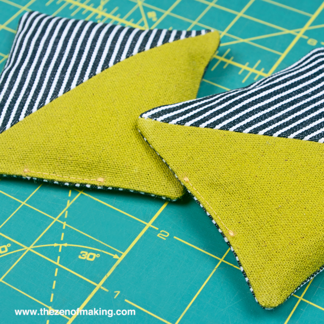 Last-Minute Gift Idea: Half Square Triangle Hand Warmers | Red-Handled Scissors