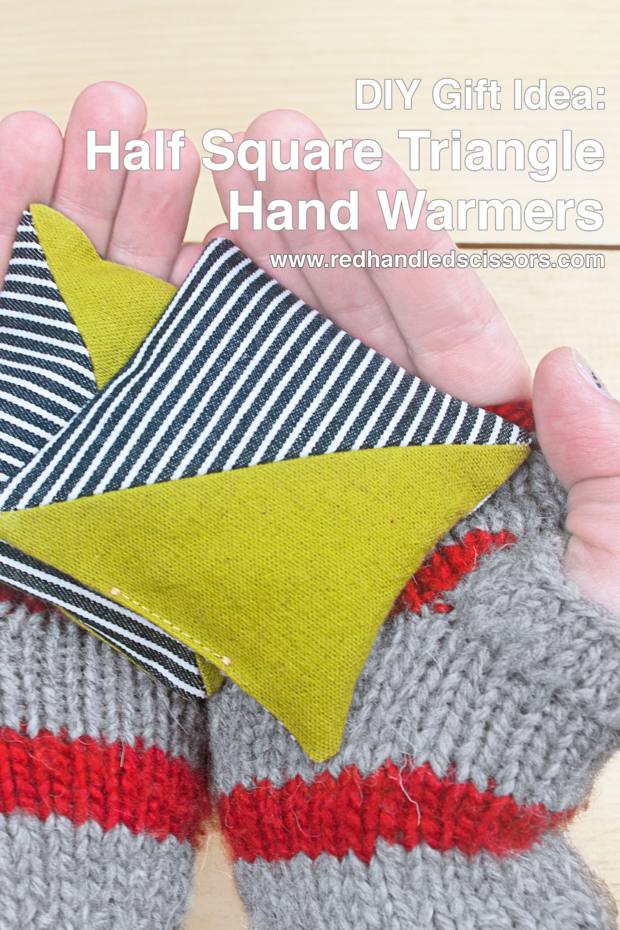 Last-Minute Gift Idea: Half Square Triangle Hand Warmers