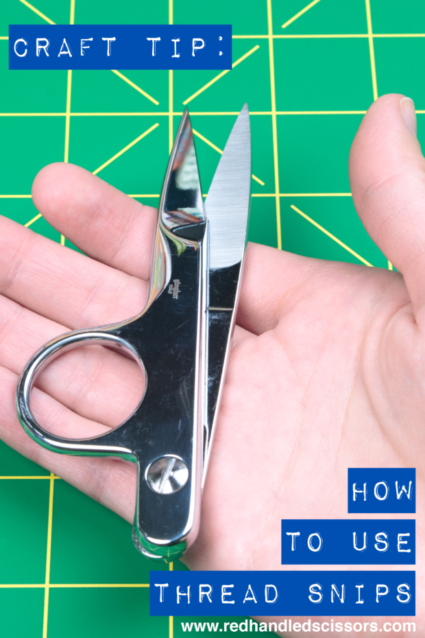Tools: How to Use Thread Snips: Thread snips--also called thread nippers, thread clippers, and thread cutters--are-handy little scissors to have in your craft room. Here's how to use them!