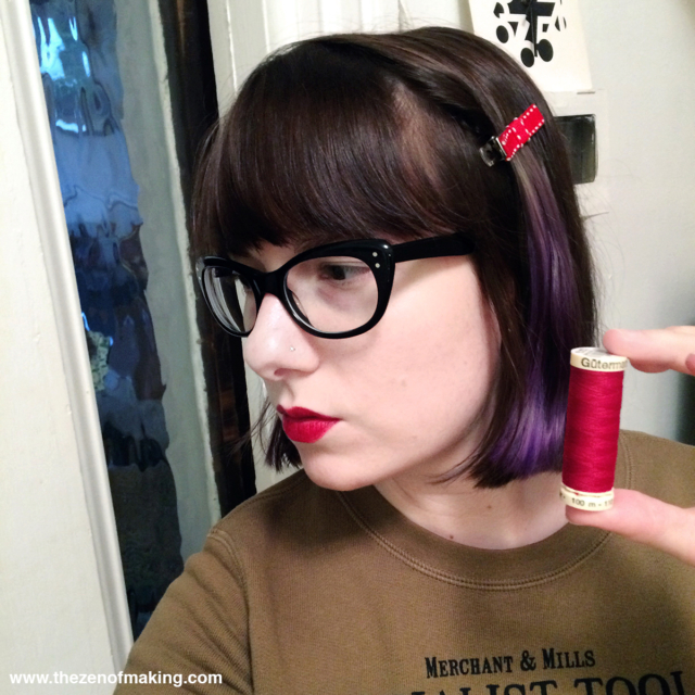 Sunday Snapshot: My Lipstick Matches My Thread! | Red-Handled Scissors