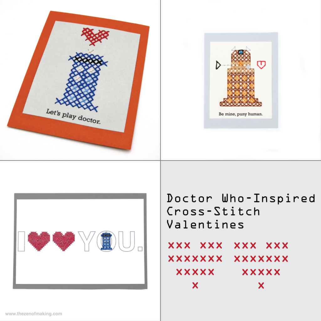 Get Your Geek On: Doctor Who-Inspired Cross-Stitch Valentines | Red-Handled Scissors