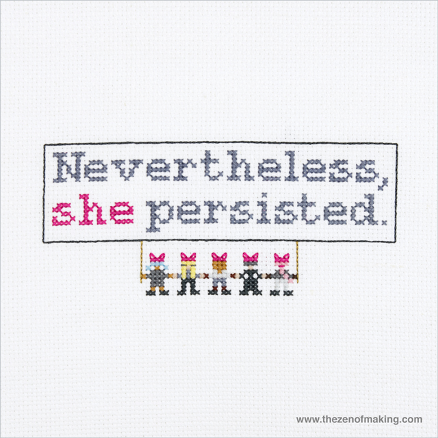 Pattern: Nevertheless, She Persisted Cross-Stitch Sampler