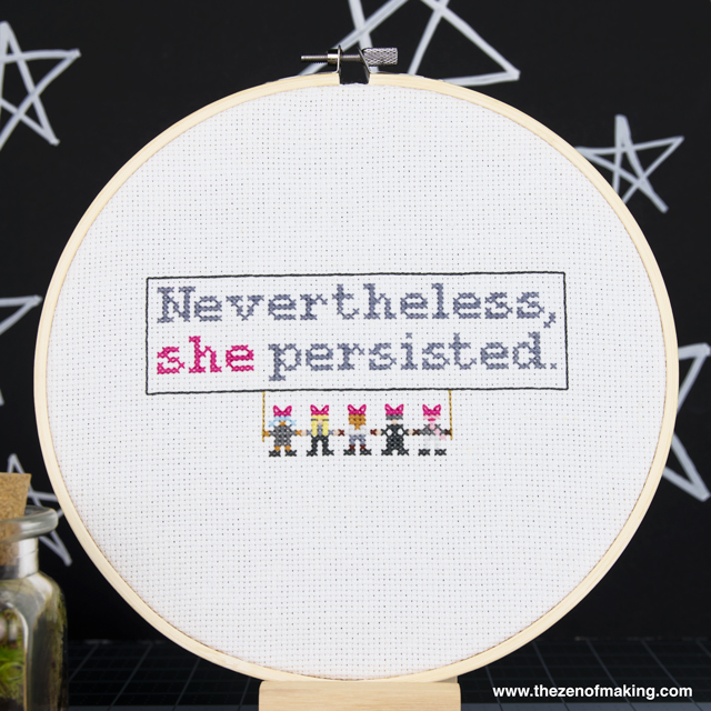 Pattern: Nevertheless, She Persisted Cross-Stitch Sampler