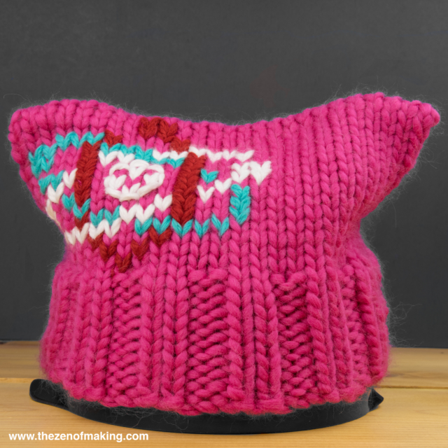 Pussyhat Upgrade: March for Science Duplicate Stitching