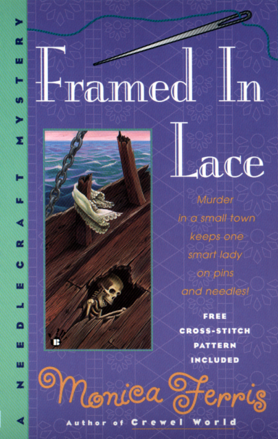 Crafty Audiobook Review: Framed in Lace: A Needlecraft Mystery, Book 2: Return to Monica Ferris' A Needlecraft Mystery cozy mystery series with an audiobook review of Framed in Lace: A Needlecraft Mystery, Book 2!