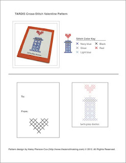 Pattern: TARDIS Cross-Stitch Valentine | Red-Handled Scissors