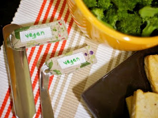 Tutorial: Vegan Serving Dish and Utensil Tags for Craftzine.com | Red-Handled Scissors